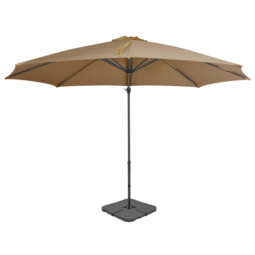 Sonnenschirm Mit Tragbarem Sonnenschirmständer Taupe
