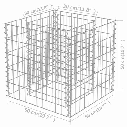 Gabionen-Hochbeet Verzinkter Stahl 50×50×50 Cm
