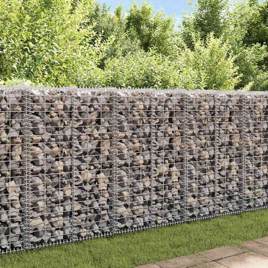 Gabionenwand Mit Abdeckung Verzinkter Stahl 300×50×150 Cm