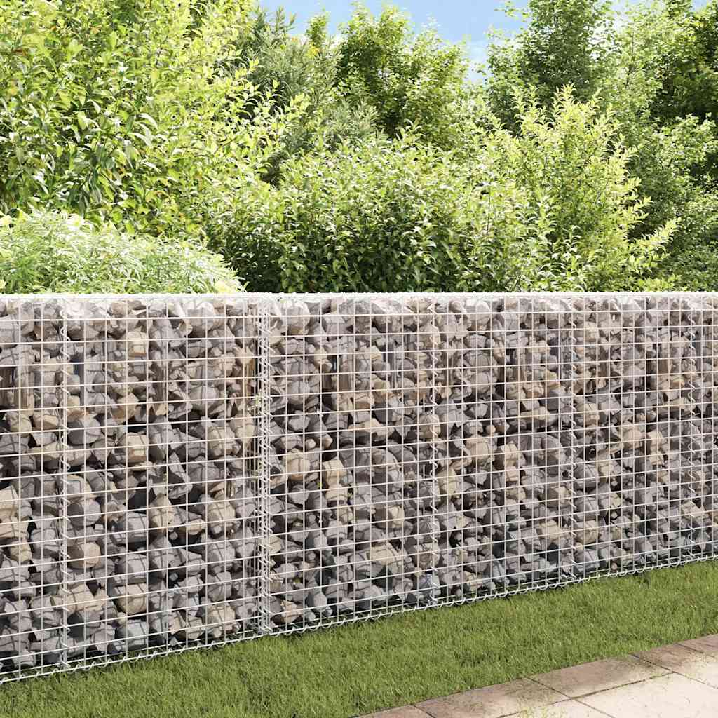 Gabionenwand Mit Abdeckung Verzinkter Stahl 300×50×150 Cm