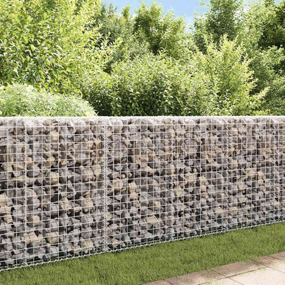 Gabionenwand Mit Abdeckung Verzinkter Stahl 300×50×150 Cm