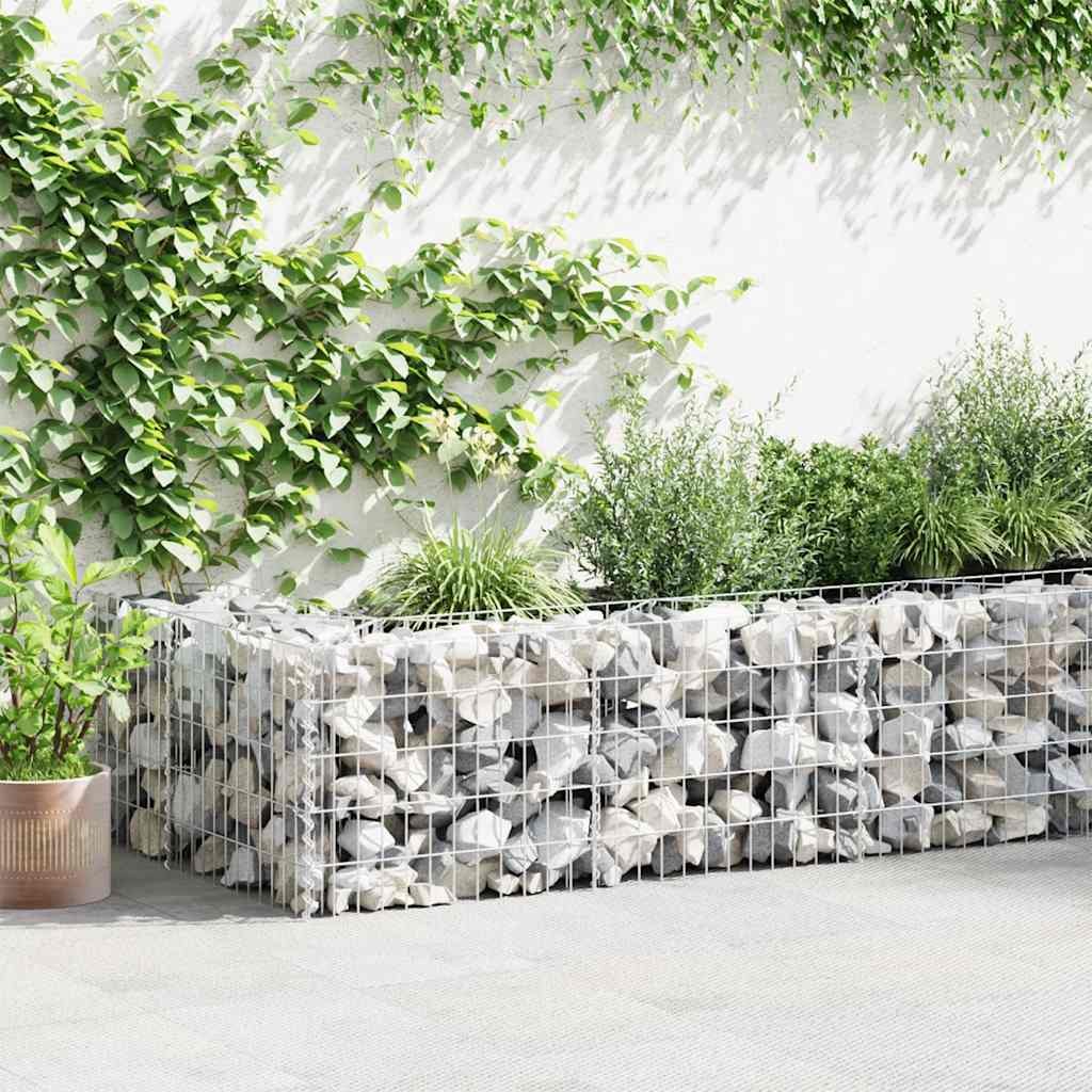 Gabionenwand Mit Abdeckung Verzinkter Stahl 300×50×150 Cm