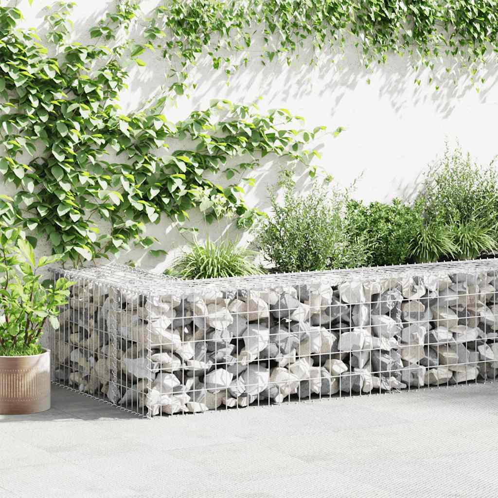 Gabionenwand Mit Abdeckung Verzinkter Stahl 300×50×150 Cm