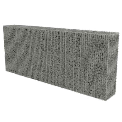 Gabionenwand Mit Abdeckung Verzinkter Stahl 300×50×150 Cm