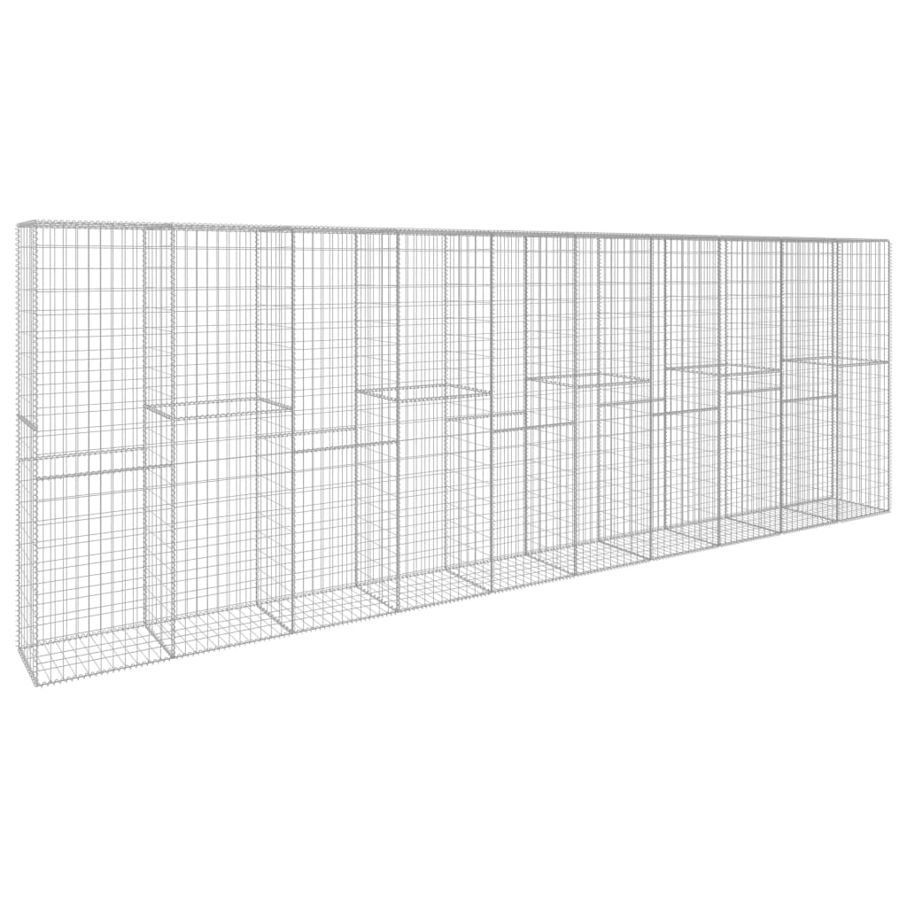 Gabionenwand Mit Abdeckung Verzinkter Stahl 600 X 50 X 200 Cm