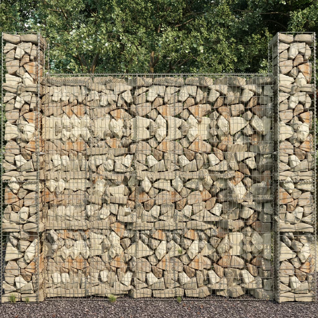 Gabionenwand Mit Abdeckung Verzinkter Stahl 600 X 50 X 200 Cm