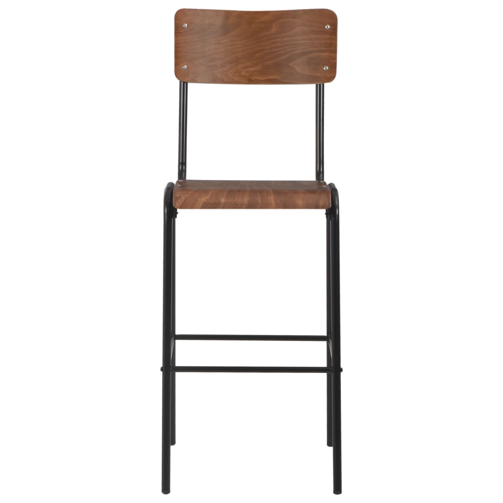 3-Teiliges Bar-Set Stahl Braun Schwarz