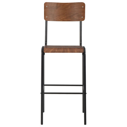 3-Teiliges Bar-Set Stahl Braun Schwarz