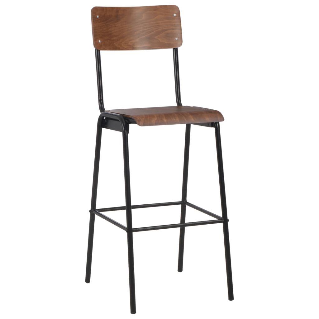 3-Teiliges Bar-Set Stahl Braun Schwarz