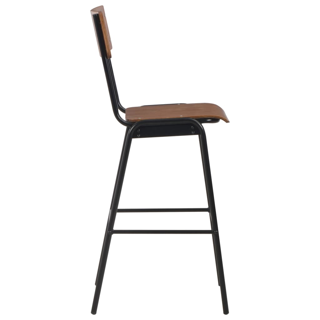 3-Teiliges Bar-Set Stahl Braun Schwarz