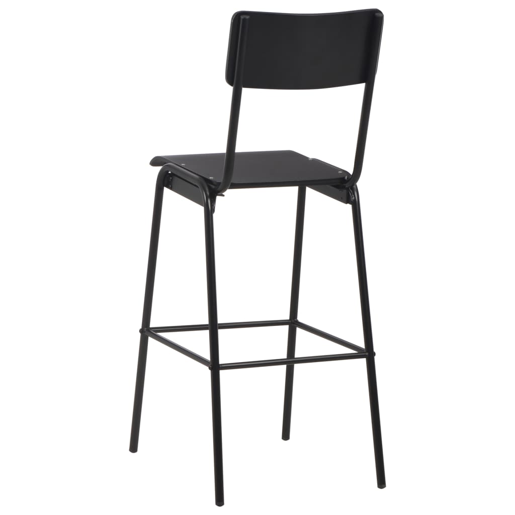 3-Teiliges Bar-Set Stahl Schwarz Braun