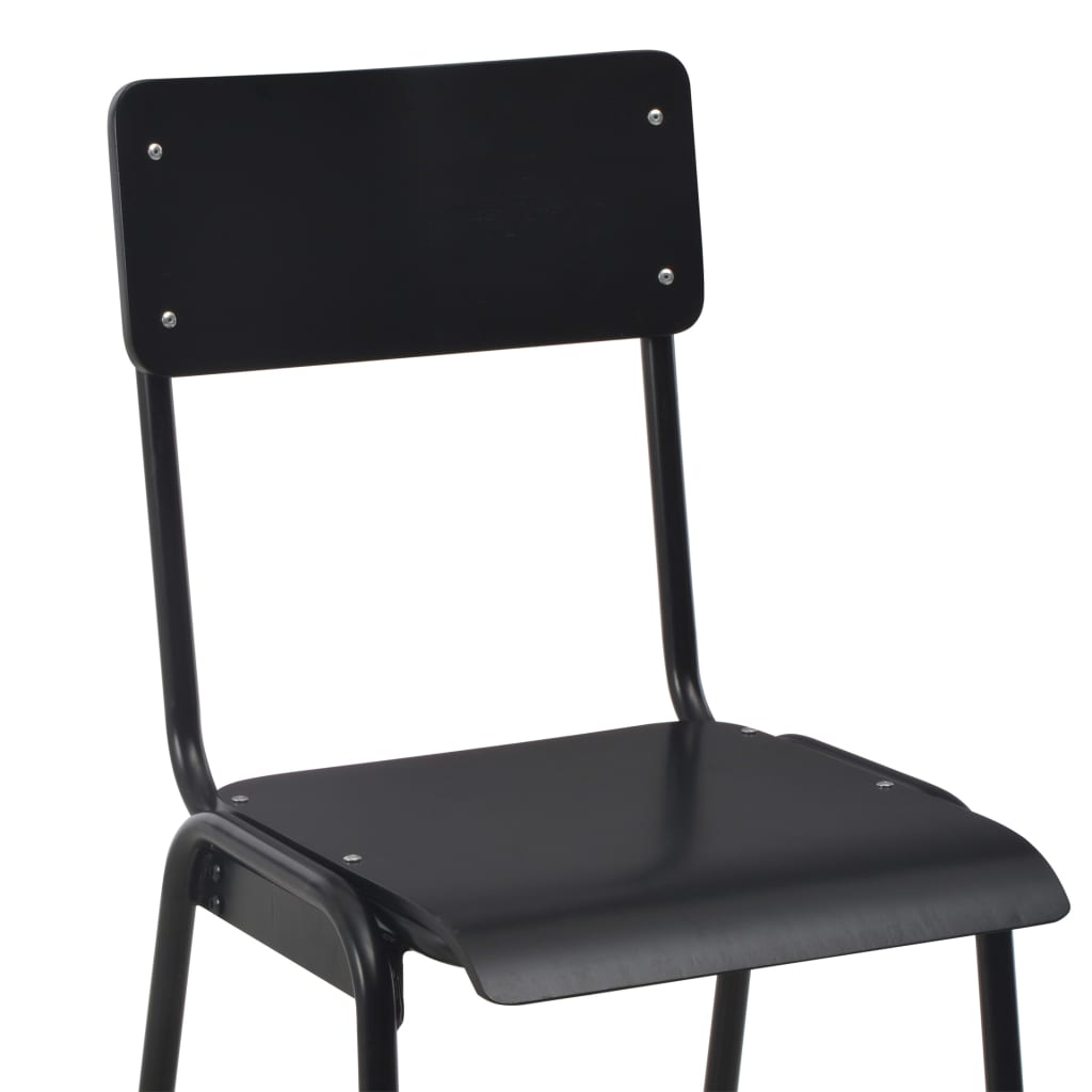 3-Teiliges Bar-Set Stahl Schwarz Braun