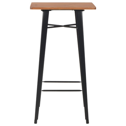 3-Teiliges Bar-Set Stahl Schwarz Braun