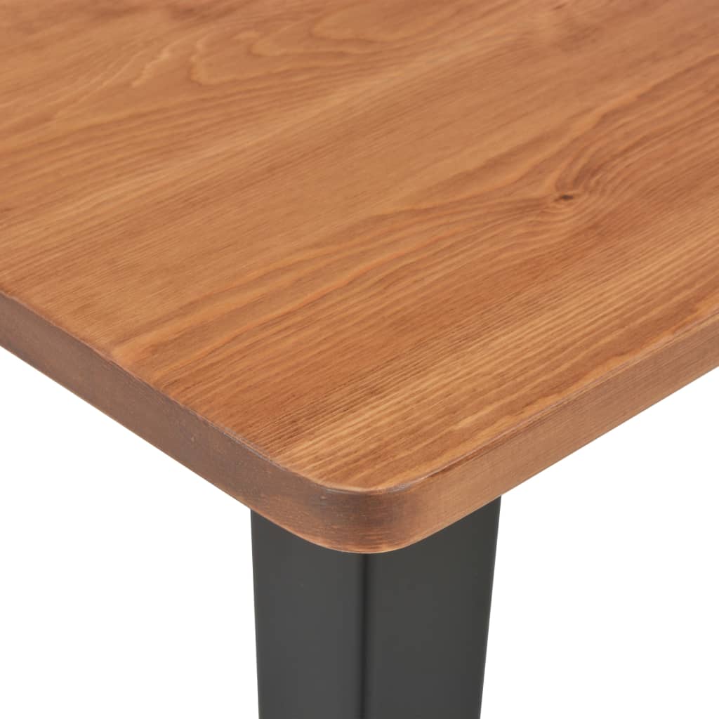 3-Teiliges Bar-Set Stahl Schwarz Braun