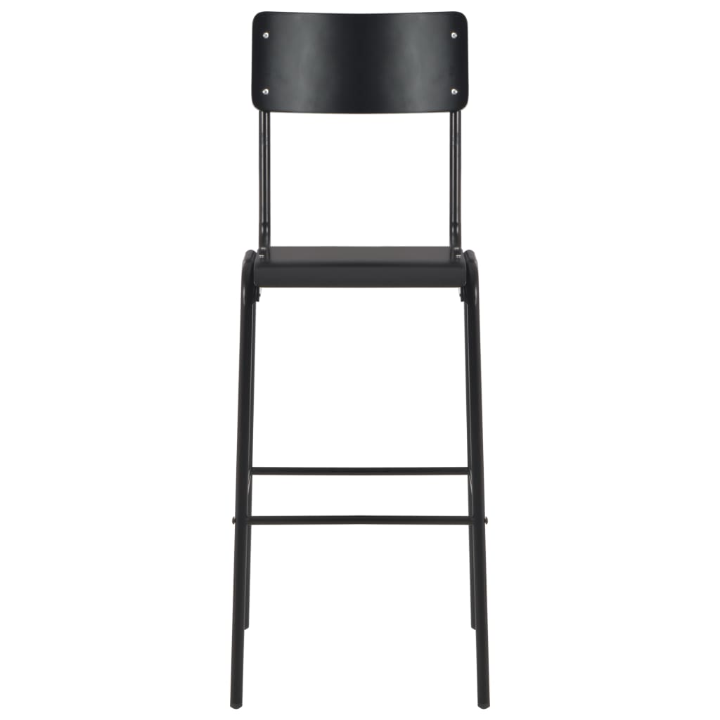 3-Teiliges Bar-Set Stahl Schwarz Braun