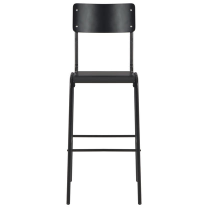 3-Teiliges Bar-Set Stahl Schwarz Braun