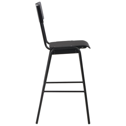 3-Teiliges Bar-Set Stahl Schwarz Braun