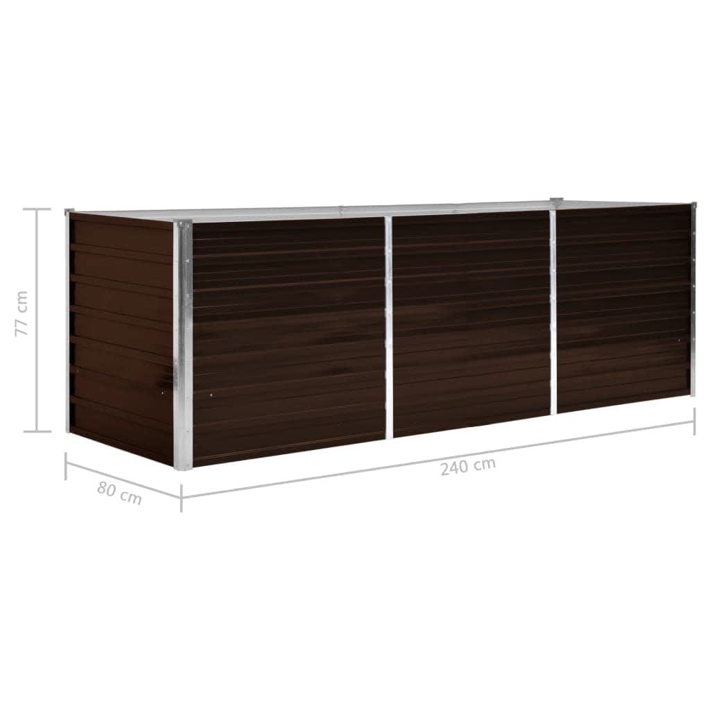Garten-Hochbeet 240 X 80 X 77 Cm Verzinkter Stahl