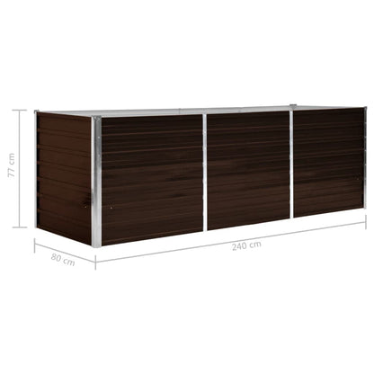 Garten-Hochbeet 240 X 80 X 77 Cm Verzinkter Stahl