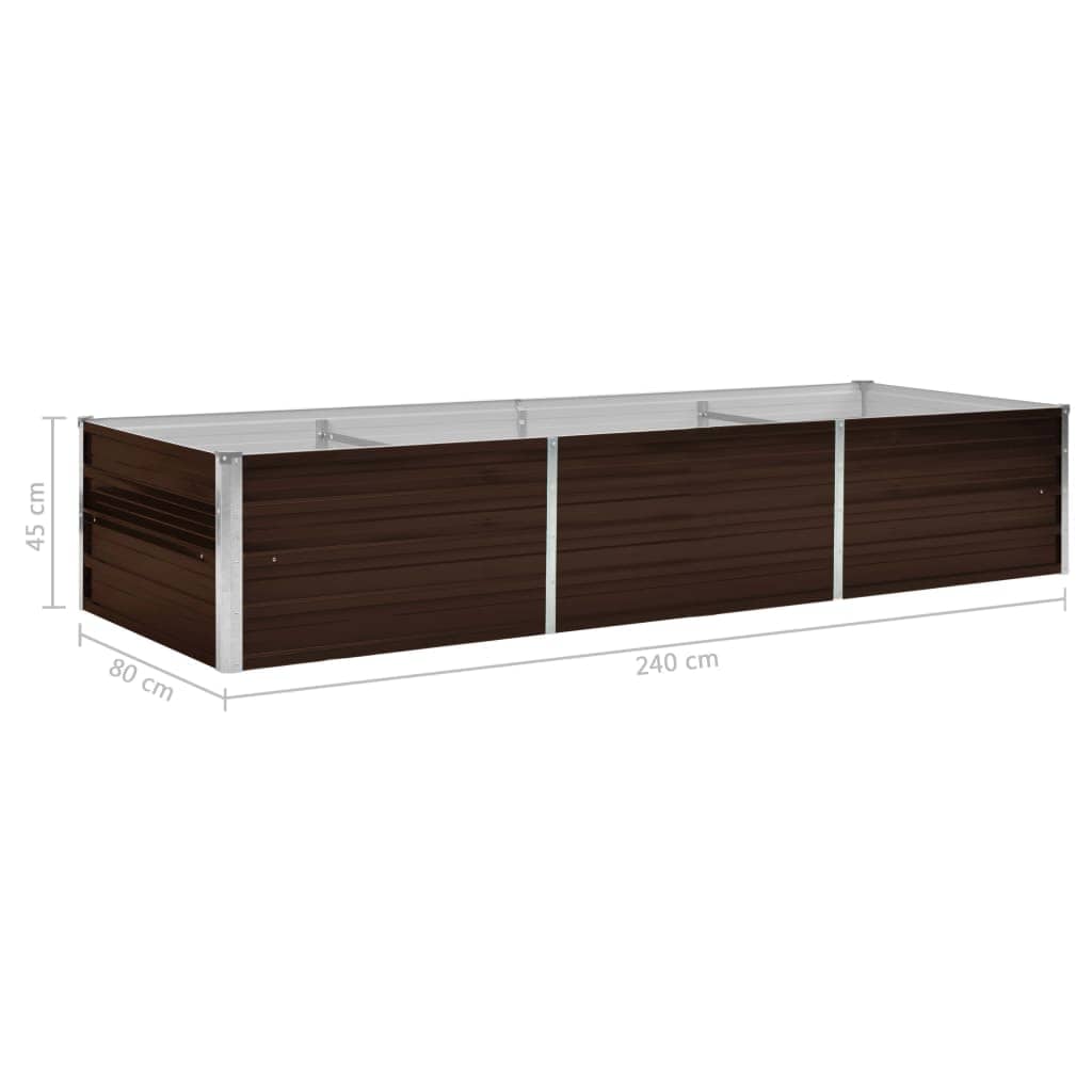 Garten-Hochbeet 240 X 80 X 45 Cm Verzinkter Stahl