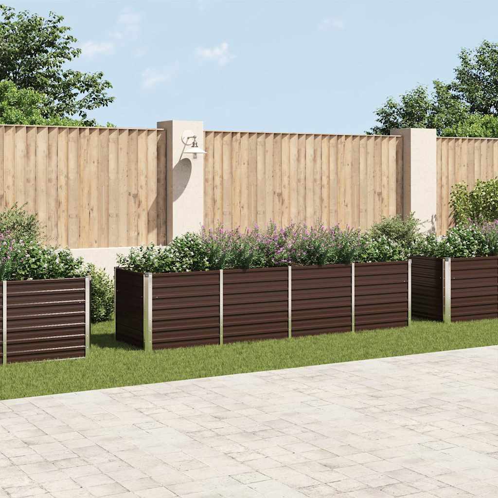 Garten-Hochbeet 320 X 80 X 77 Cm Verzinkter Stahl