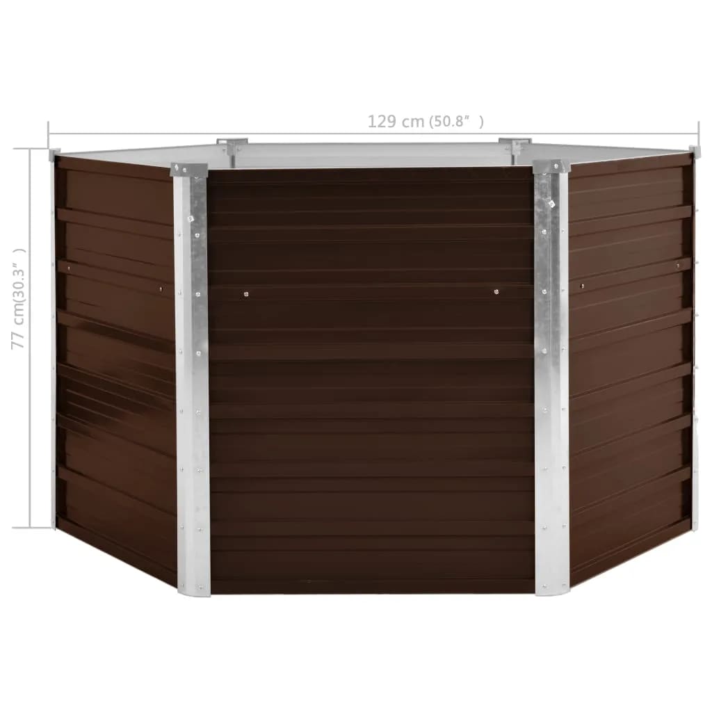 Garten-Hochbeet 129 X 129 X 77 Cm Verzinkter Stahl