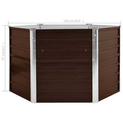 Garten-Hochbeet 129 X 129 X 77 Cm Verzinkter Stahl