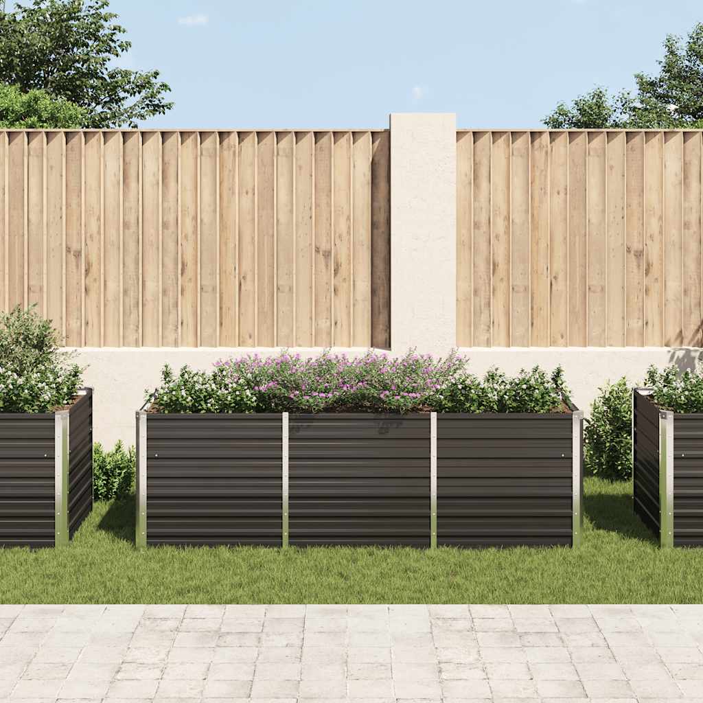 Garten-Hochbeet 240 X 80 X 77 Cm Verzinkter Stahl