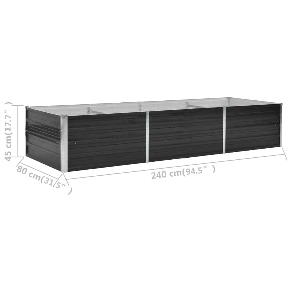 Garten-Hochbeet 240 X 80 X 45 Cm Verzinkter Stahl