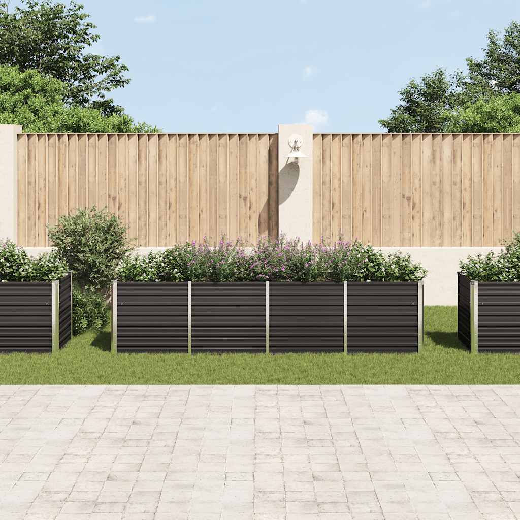 Garten-Hochbeet 320 X 80 X 77 Cm Verzinkter Stahl