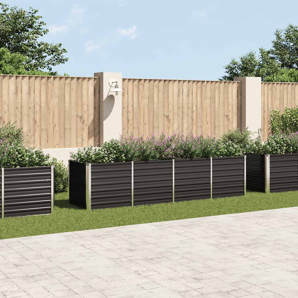 Garten-Hochbeet 320 X 80 X 77 Cm Verzinkter Stahl