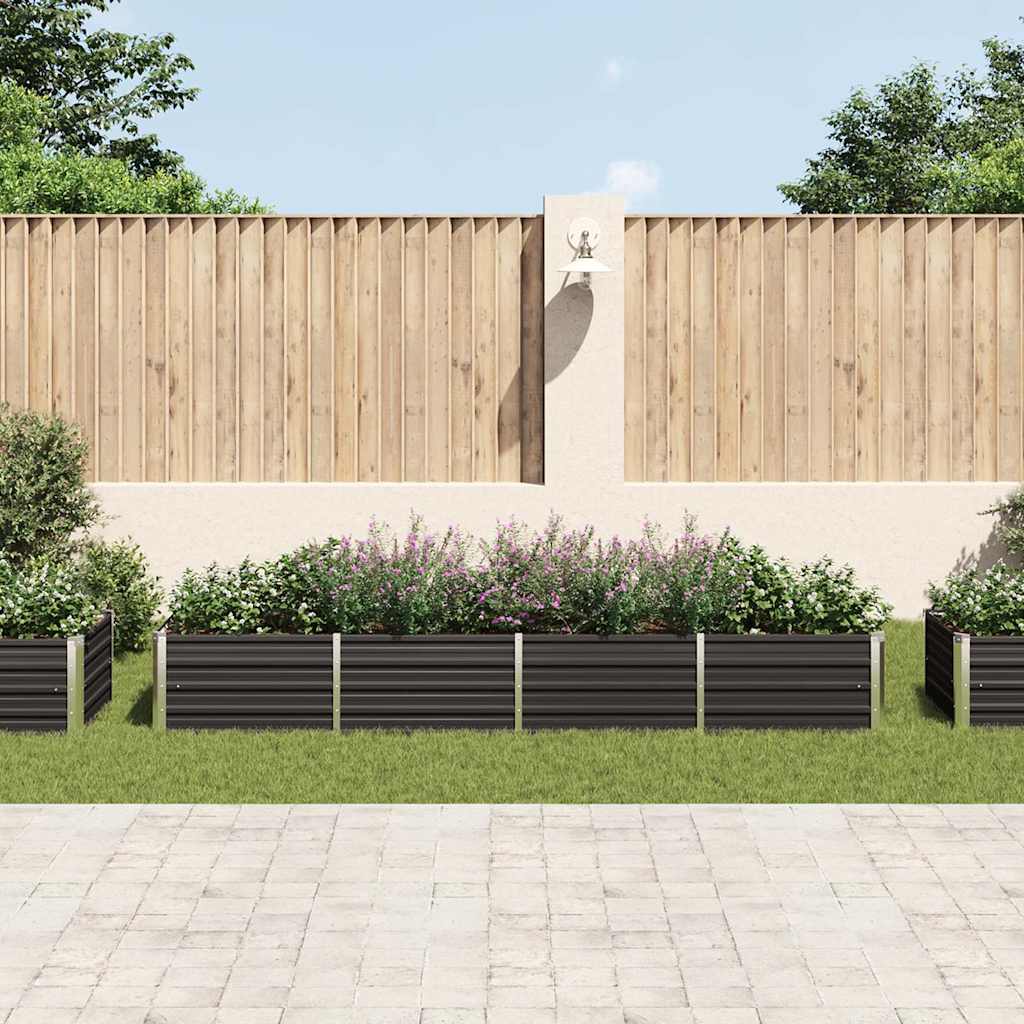 Garten-Hochbeet 320 X 80 X 45 Cm Verzinkter Stahl