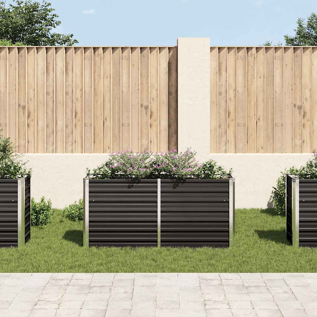 Garten-Hochbeet 160 X 40 X 77 Cm Verzinkter Stahl