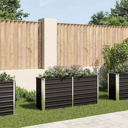 Garten-Hochbeet 160 X 40 X 77 Cm Verzinkter Stahl