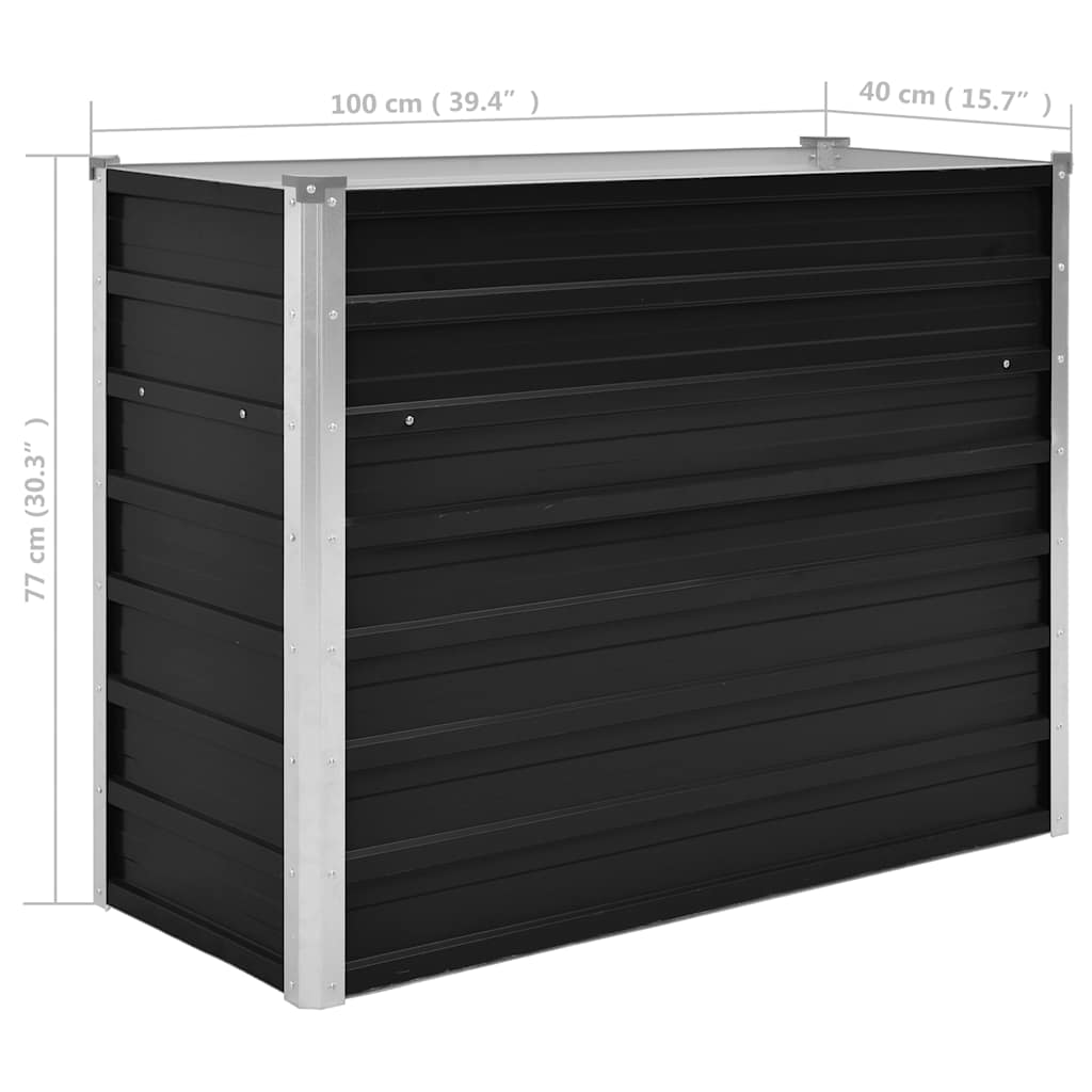 Garten-Hochbeet 100 X 40 X 77 Cm Verzinkter Stahl