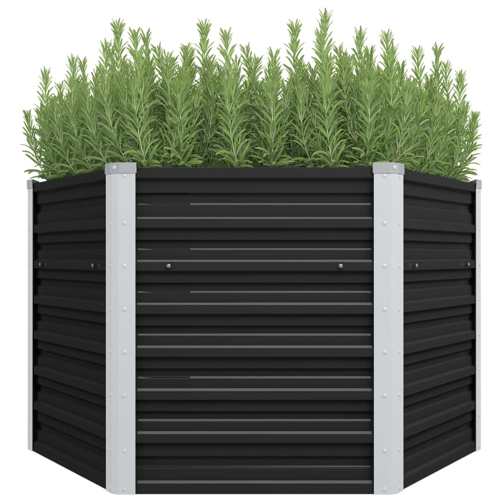 Garten-Hochbeet 129 X 129 X 77 Cm Verzinkter Stahl