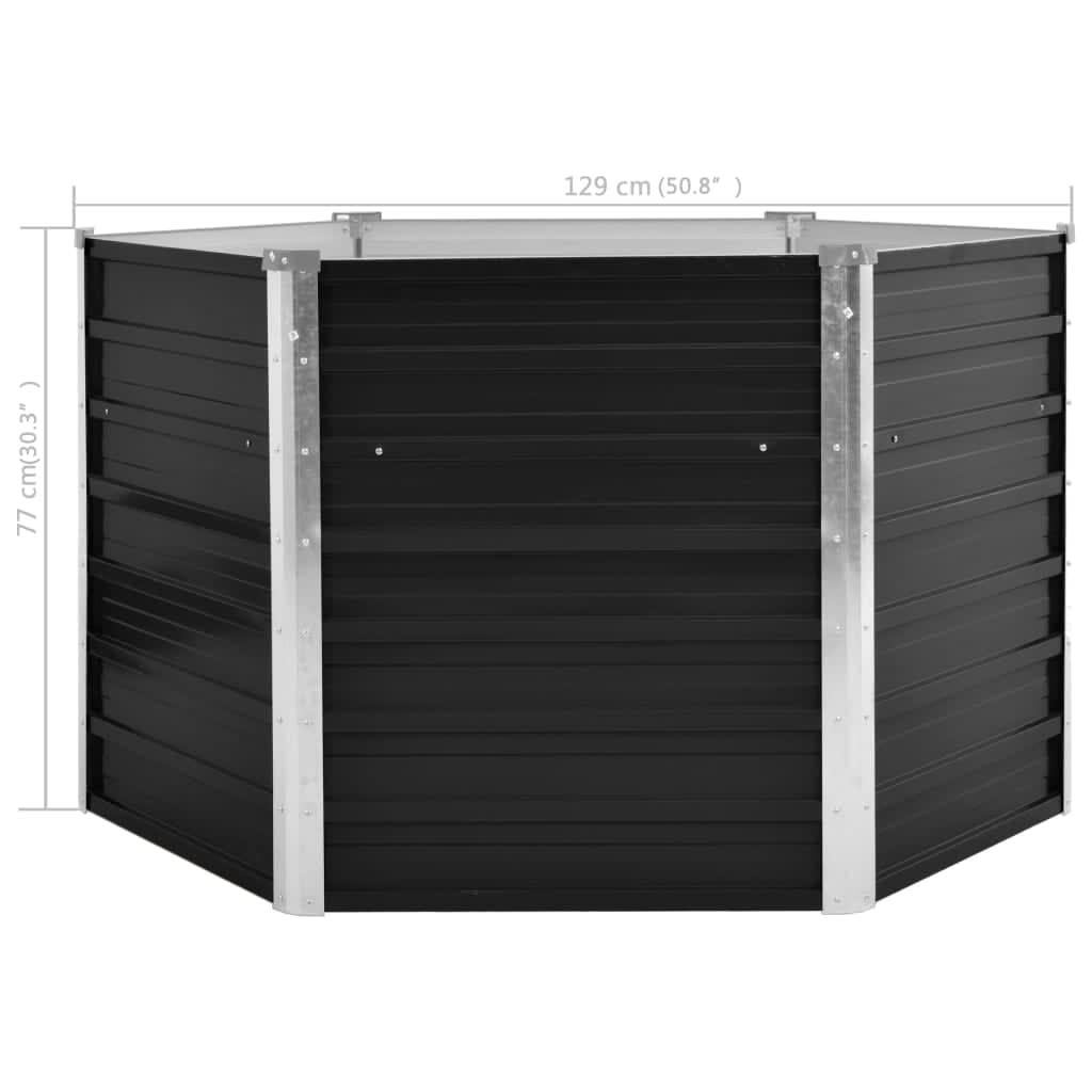 Garten-Hochbeet 129 X 129 X 77 Cm Verzinkter Stahl