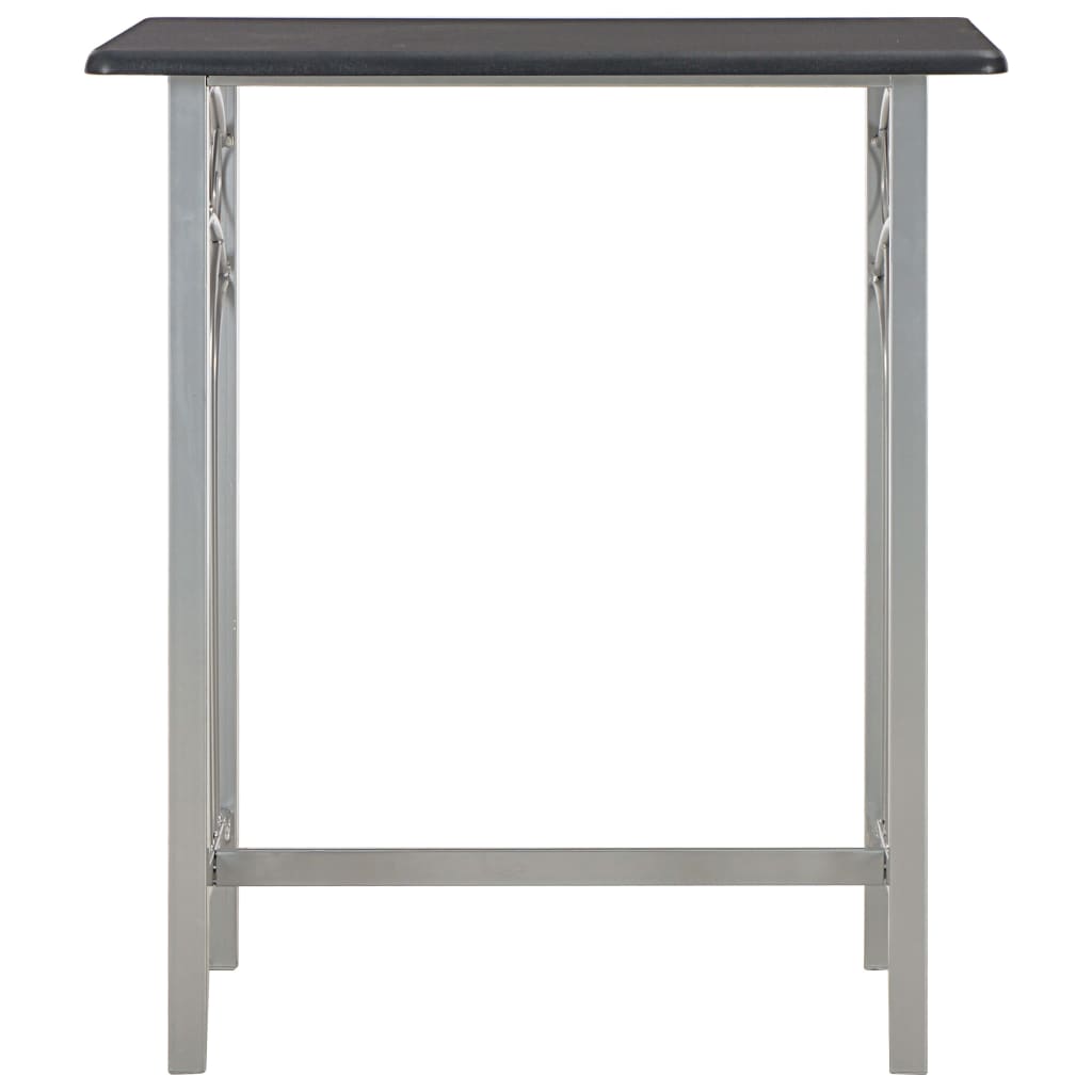 3-Tlg. Bar-Set Holz Und Stahl Schwarz