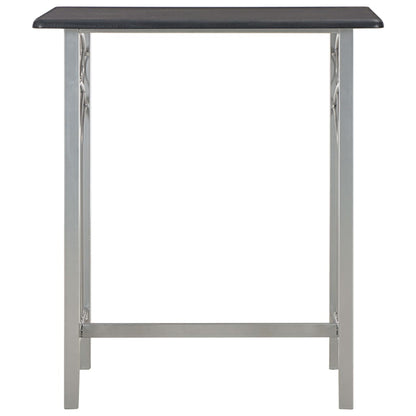 3-Tlg. Bar-Set Holz Und Stahl Schwarz