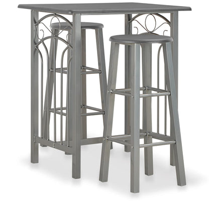 3-Tlg. Bar-Set Holz Und Stahl Anthrazit