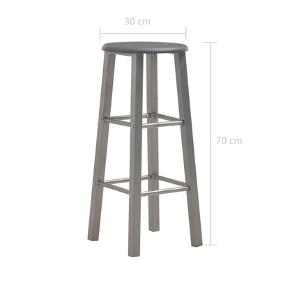 3-Tlg. Bar-Set Holz Und Stahl Anthrazit