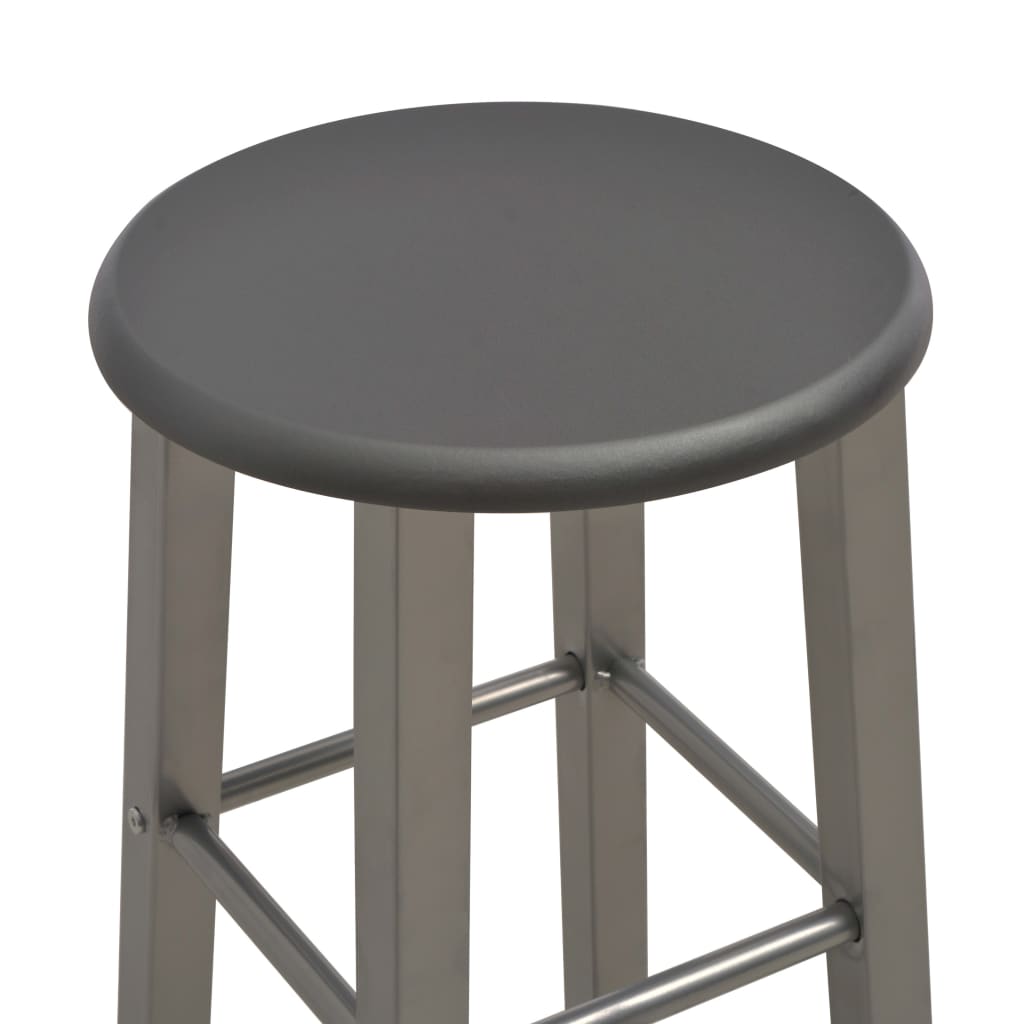 3-Tlg. Bar-Set Holz Und Stahl Anthrazit