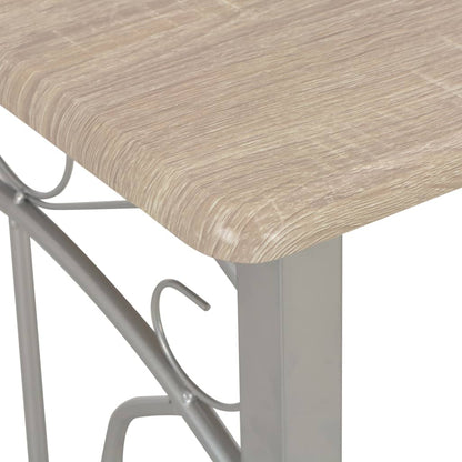 3-Tlg. Bar-Set Holz Und Stahl