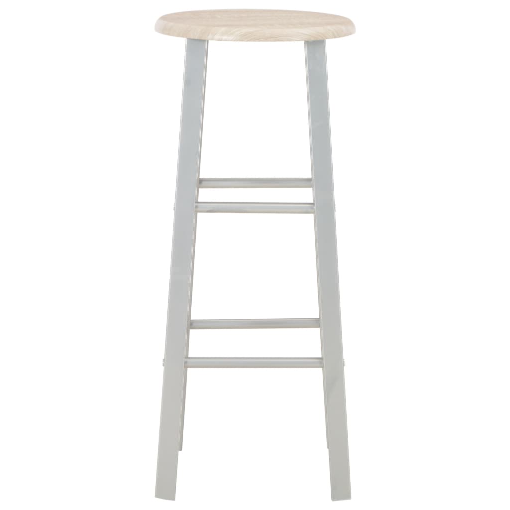 3-Tlg. Bar-Set Holz Und Stahl