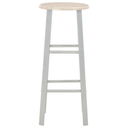 3-Tlg. Bar-Set Holz Und Stahl