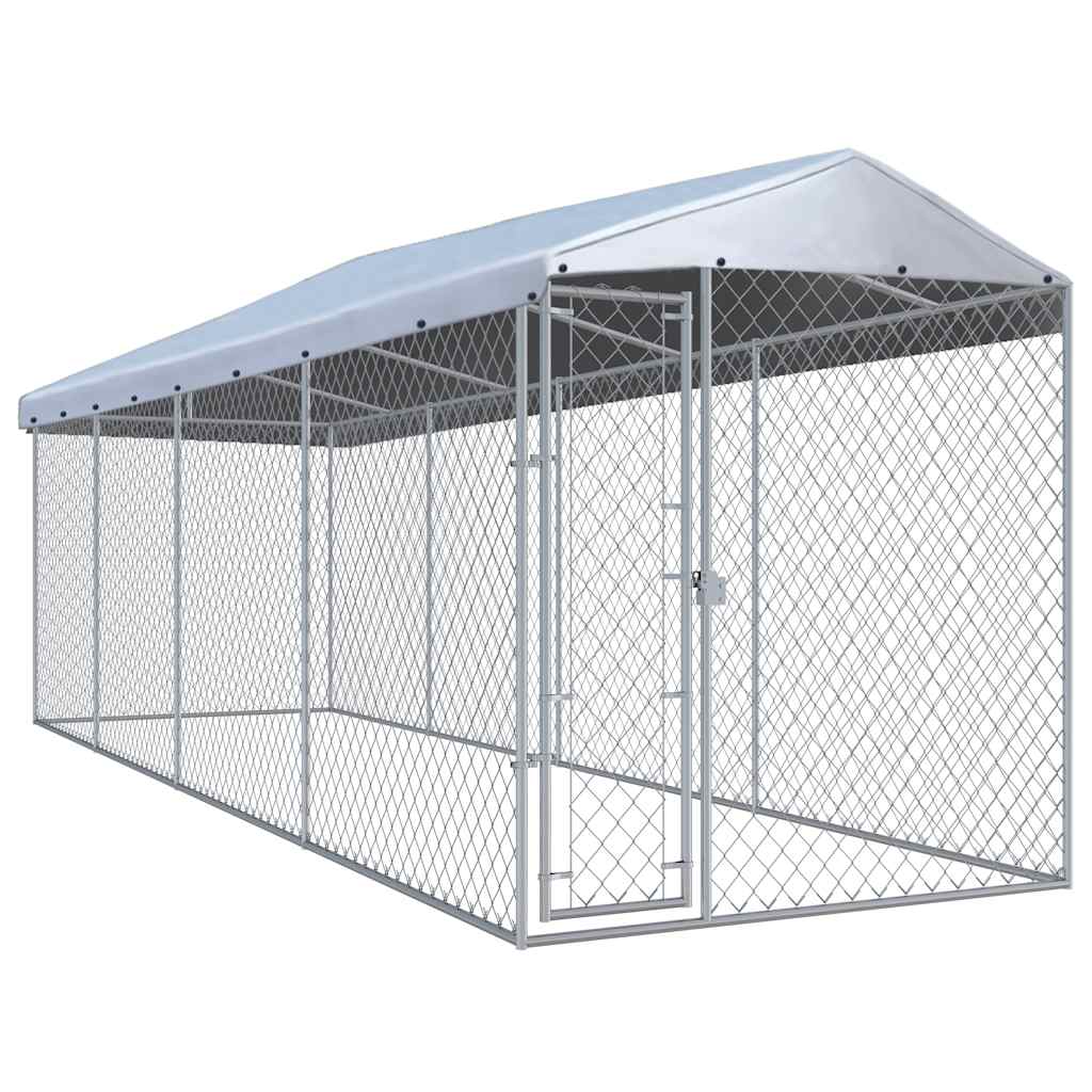 Outdoor-Hundezwinger Mit Überdachung 760X190X225 Cm