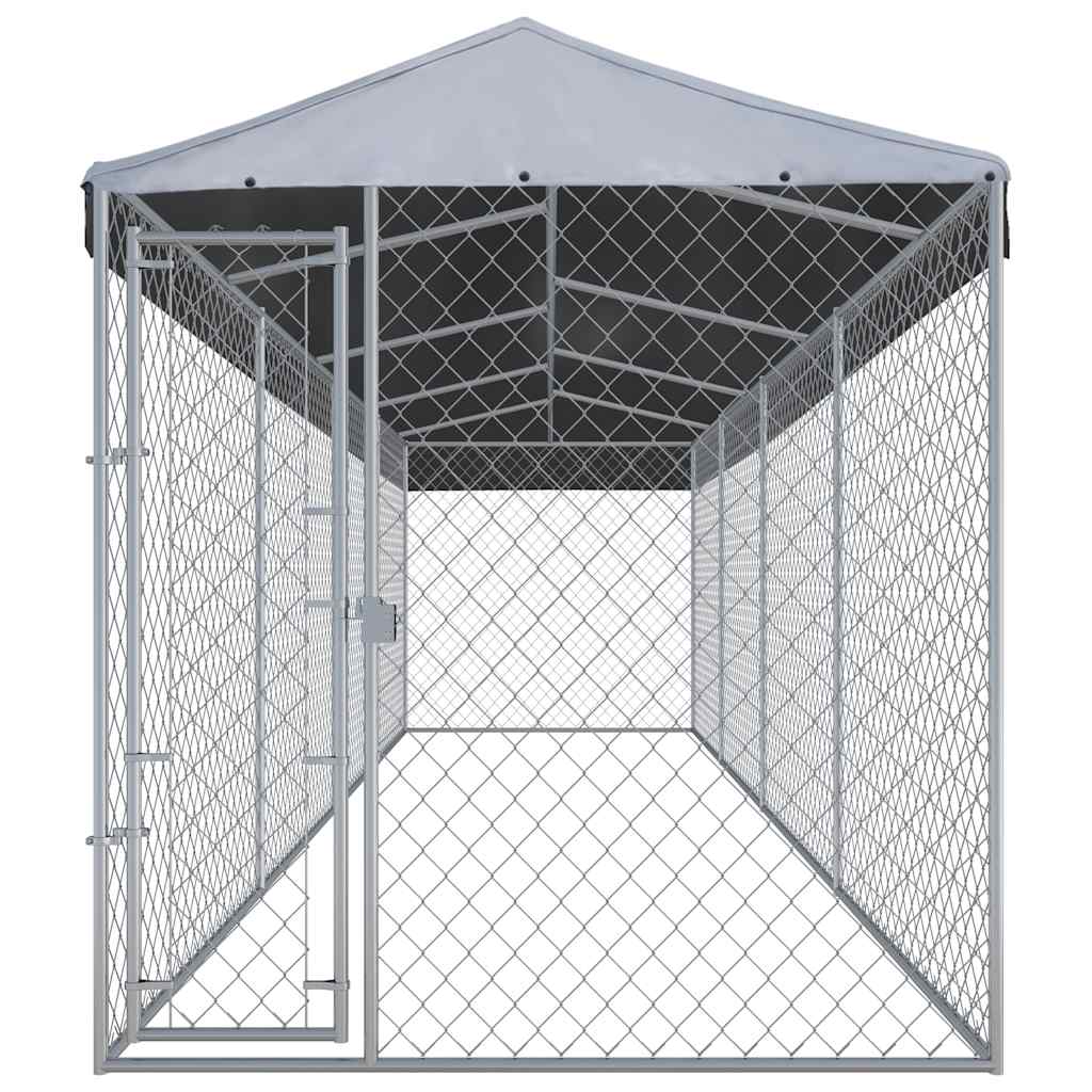 Outdoor-Hundezwinger Mit Überdachung 760X190X225 Cm
