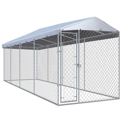 Outdoor-Hundezwinger Mit Überdachung 760X190X225 Cm