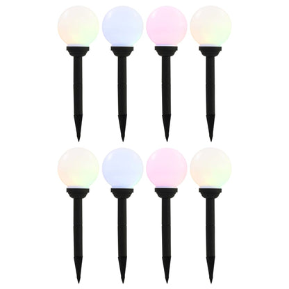 Außen-Solarlampen 8 Stk. Led Kugel 15 Cm Rgb