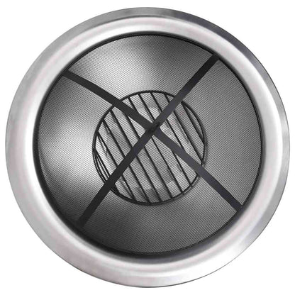 Garten-Feuerschale Mit Grill Edelstahl 76 Cm